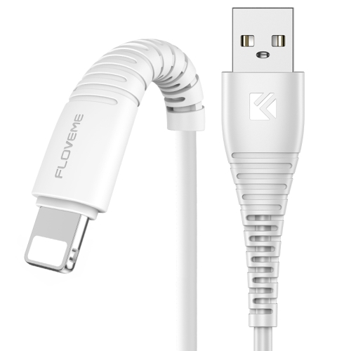 

FLOVEME 1m 2.4A USB to 8 Pin Fast Charging & Data Cable For iPhone 11 Pro Max / iPhone 11 Pro / iPhone 11 / iPhone XR / iPhone XS MAX / iPhone X & XS / iPhone 8 & 8 Plus / iPhone 7 & 7 Plus (White)