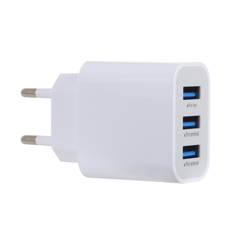 

LZ-528 3.1A 3 USB Ports Quick Charger Travel Charger, EU Plug(White)