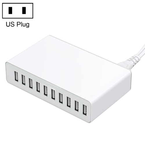

XBX09L 50W 5V 2.4A 10 USB Ports Quick Charger Travel Charger, US Plug