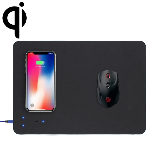 

Smart Qi Standard Wireless Fast Charging PU Mouse Pad, Size: 27cm x 19cm (Black)
