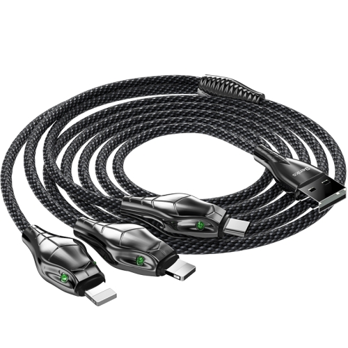

Benks 3 in 1 5V / 3A USB to 8 Pin + 8 Pin + USB-C / Type-C Interface Snake Shape Data Cable, Length: 1.5m