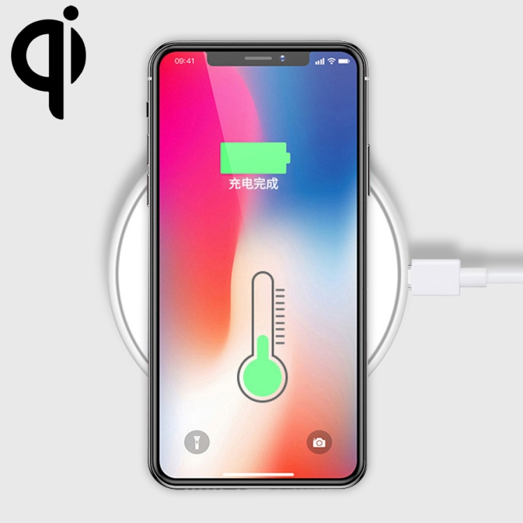 

K-08 10W Type-C USB Wireless Charger Pad Fast Charging with LED Light (White)