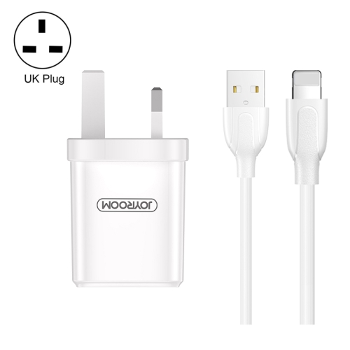 

JOYROOM L-M126 2.4A USB Travel Wall Charger Power Plug Adapter, with 8 Pin Cable, UK Plug (White)