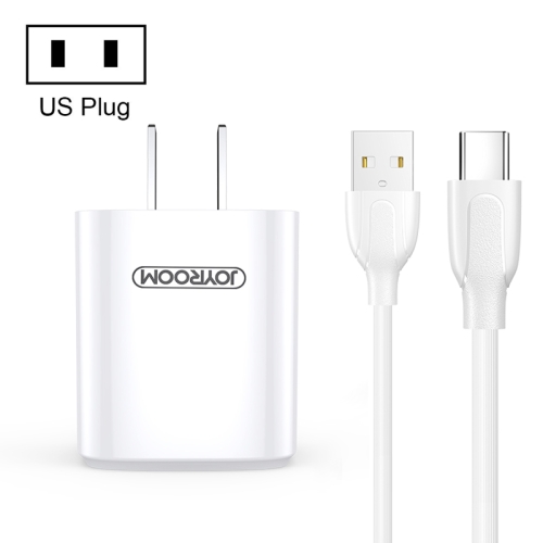 

JOYROOM L-M126 2.4A USB Travel Wall Charger Power Plug Adapter, with USB-C / Type-C Cable, US Plug (White)