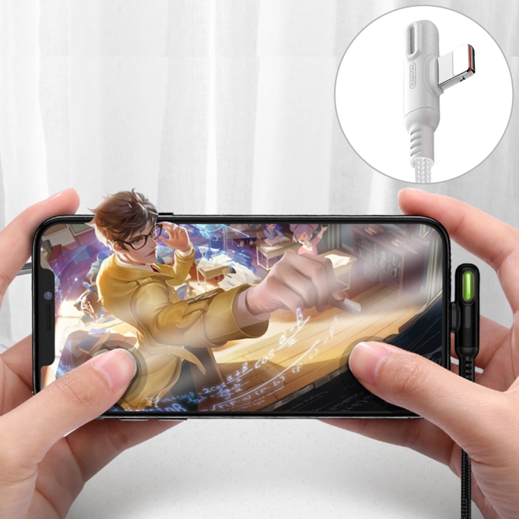 

JOYROOM S-M392 Baige Series 3A USB-C to 8 Pin LED Light Game Data Cable, Length: 1.2m(White)