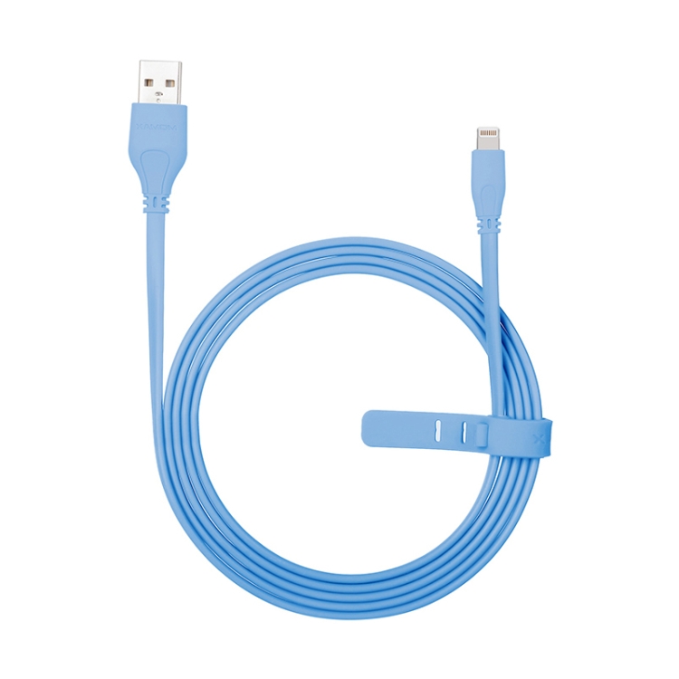 

Momax 2.4A 8 Pin Flat Charging Cable, Length : 1.5m (Blue)