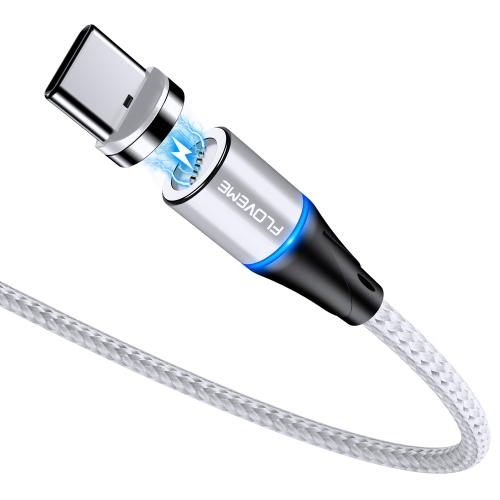 

FLOVEME 1m USB-C / Type-C to USB Round Head Magnetic 3A Fast Charging & Data Cable(Silver)