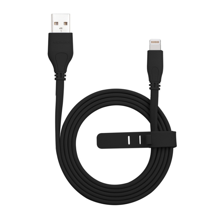 

Momax 2.4A 8 Pin Flat Charging Cable, Length : 2m (Black)