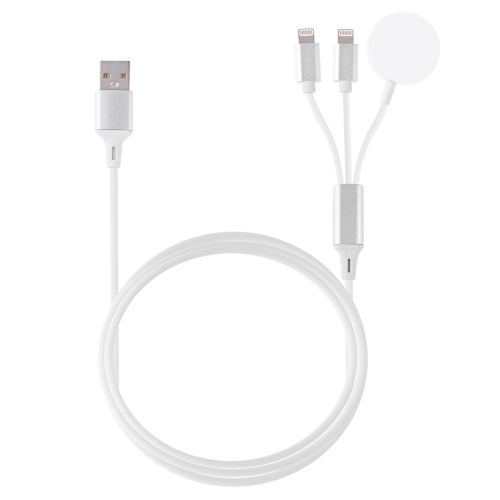 

Multi-function 3 In 1 8 Pin Magnetic Charging Cable for iPhone / Apple Watch, Length : 1m (White)