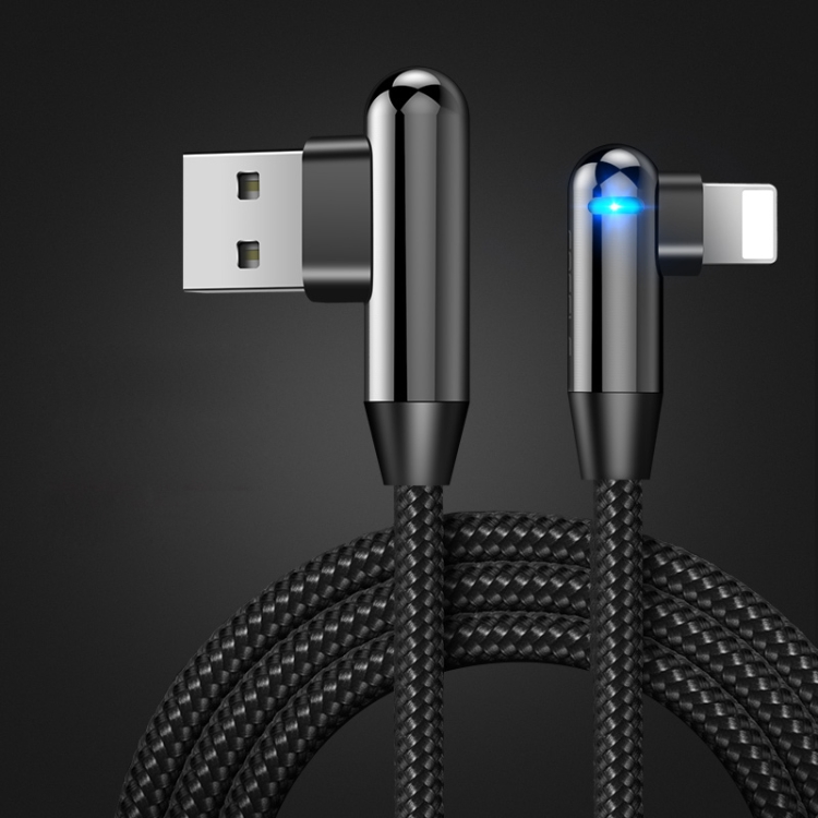 

CAFELE 8 Pin to USB Atomic Series 90 Degree Bend Design Charging Data Cable, Length: 1.2m (Black)