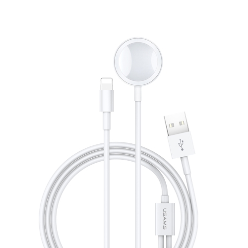 

USAMS US-CC076 2 In 1 Multi-function 8 Pin to USB Charging Cable for iPhone / Apple Watch, Length: 1.2m (White)