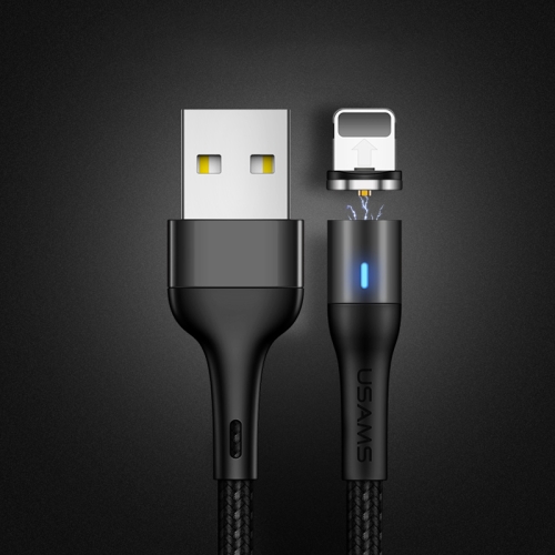 

USAMS US-SJ352 U32 8 Pin to USB Aluminium Alloy Magnetic Charging Data Cable, Length: 1m(Black)