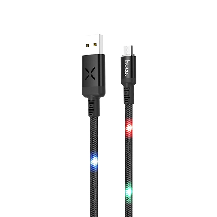 

hoco U63 Micro to USB Voice Activation Flashing Charging Data Cable, Length: 1.2m(Black)