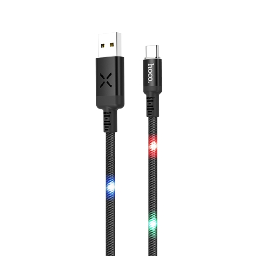 

hoco U63 Type-C / USB-C Voice Activation Flashing Charging Data Cable, Length: 1.2m (Black)