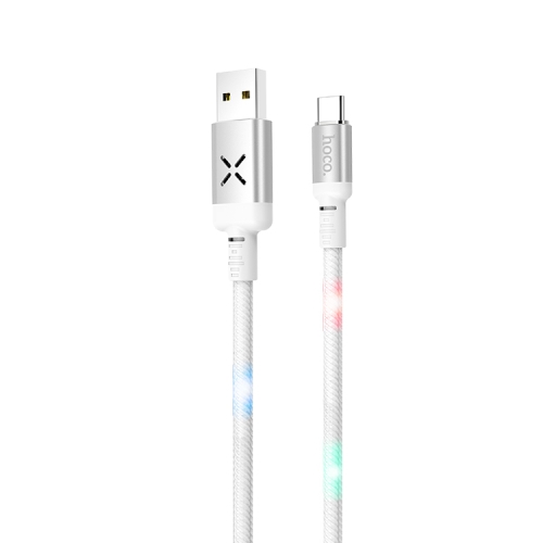 

hoco U63 Type-C / USB-C Voice Activation Flashing Charging Data Cable, Length: 1.2m (White)