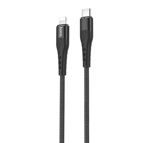

hoco U64 Type-C / USB-C to 8 Pin PD Fast Charging Data Cable, Length: 1.2m (Black)