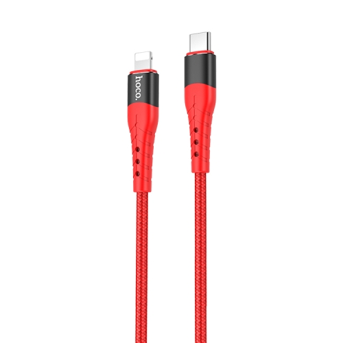 

hoco U64 Type-C / USB-C to 8 Pin PD Fast Charging Data Cable, Length: 1.2m (Red)