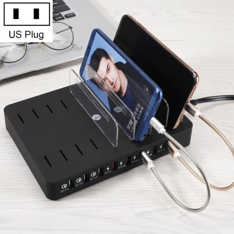 

X6S 110W 3 QC 3.0 USB Ports + 5 USB Ports Smart Charger with Detachable Bezel, US Plug