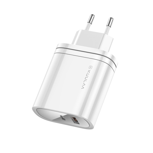 

KUULAA KL-CD12 36W Type-C / USB-C + USB QC3.0 Portable Quick Charging Travel Charger Power Adapter, EU Plug(White)