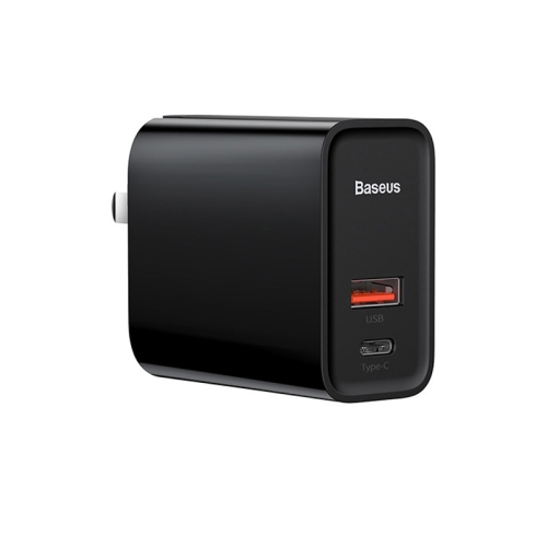 

Baseus Speedy Series 30W Type-C / USB-C + USB PPS Quick Charging Travel Charger Power Adapter(Black)