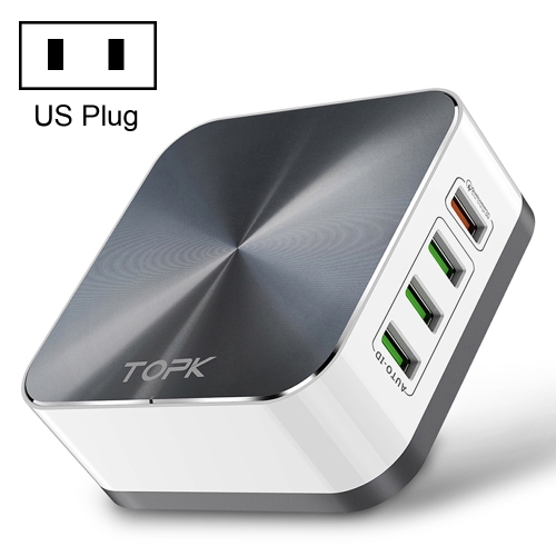 

TOPK C8101 8 Ports USB Charger Travel Adapter, US Plug