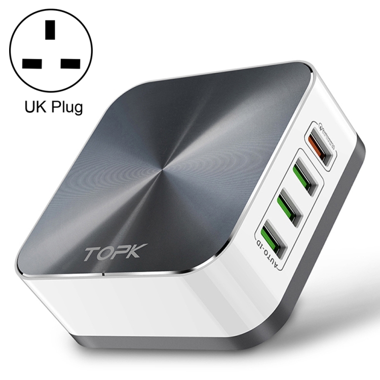 

TOPK C8101 8 Ports USB Charger Travel Adapter, UK Plug