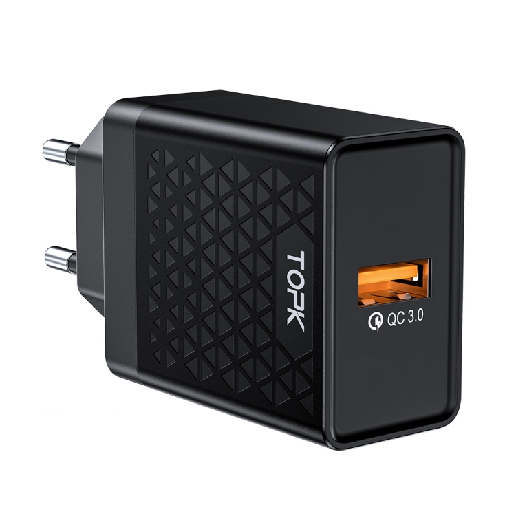 

TOPK B154Q 18W Quick Charging USB Charger Travel Adapter (Black)