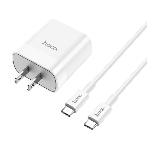 

Hoco C80 Rapido 18W PD + QC3.0 Fast Charging USB Travel Charger Power Adapter with Type-C to Type-C Cable, US Plug