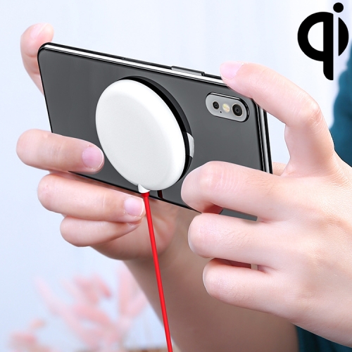 

W1 10W Portable Suction Cup Mobile Phone Fast Charging Wireless Charger, Suitable for iPhone 8 / X, Length: 1.5m(Grey White)