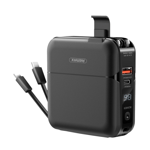 

REMAX RPP-20 Unbounded Four-in-One Multifunctional Mobile Power Bank Charger, USB + 2 Type-C + 8 Pin, CN Plug(Black)