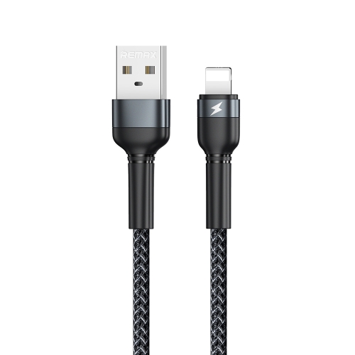 

REMAX RC-124i 1m 2.4A USB to 8 Pin Aluminum Alloy Braid Fast Charging Data Cable(Black)