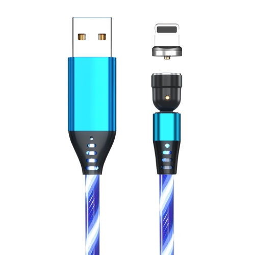 

2.4A USB to 8 Pin 540 Degree Bendable Streamer Magnetic Data Cable, Cable Length: 1m(Blue)