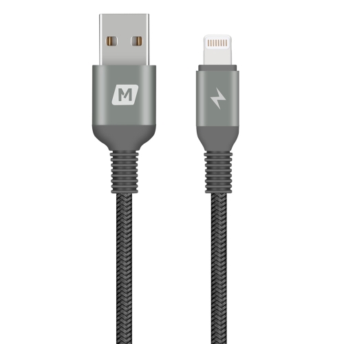 

MOMAX DL12D 2.4A USB to 8 Pin MFi Certified Elite Link Nylon Braided Data Cable, Cable Length: 0.3m(Dark Gray)