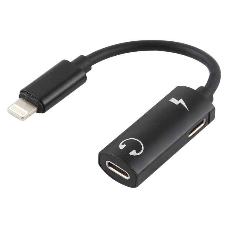 

2 in 1 8 Pin Male to Dual 8 Pin Female Charging and Listening to Music Audio Earphone Adapter for iPhone 12 (Black)