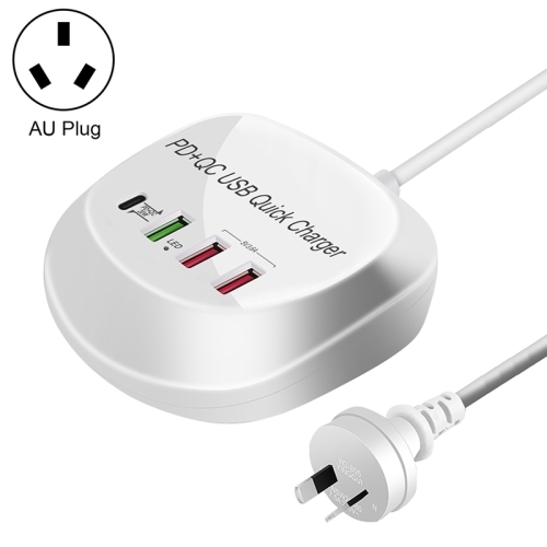 

WLX-T3P 4 In 1 PD + QC Multi-function Smart Fast Charging USB Charger(AU Plug)