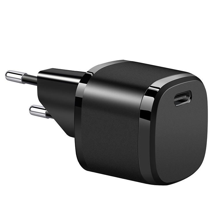 

APQ-006 PD 20W USB-C / Type-C Single Port Wine Barrel Shape Travel Charger, EU Plug (Black)