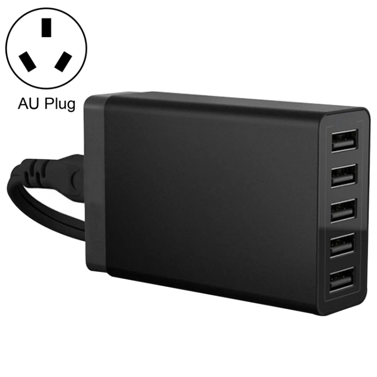 

XBX09 30W 6A 5 USB Ports Quick Charging Travel Charger, AU Plug(Black)