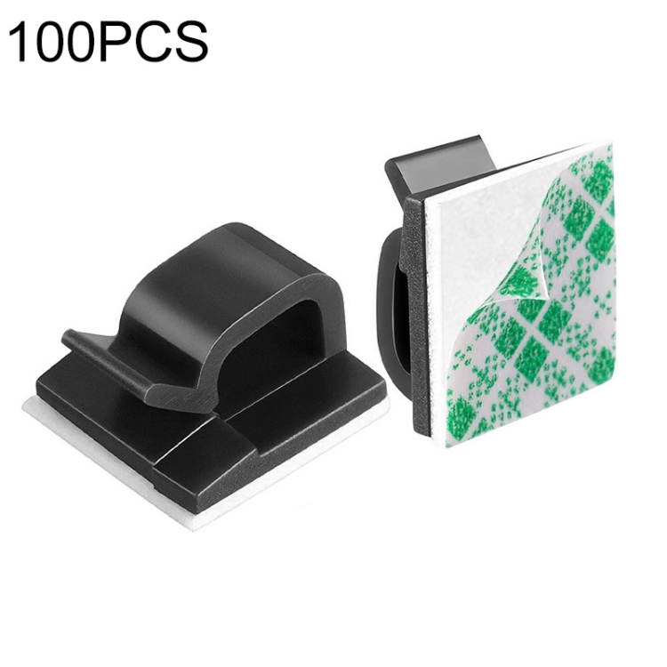 

HG2392 100 PCS Desktop Data Cable Organizer Fixing Clip, Gum Type: Green and White(Black)