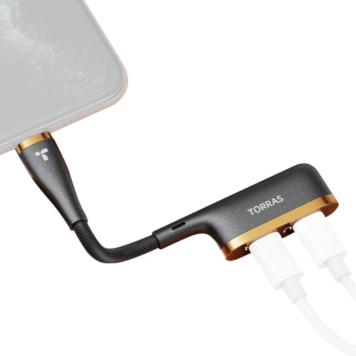 

TORRAS Yuexiang Series 8 Pin to Dual 8 Pin Audio Charging Adapter(Black)