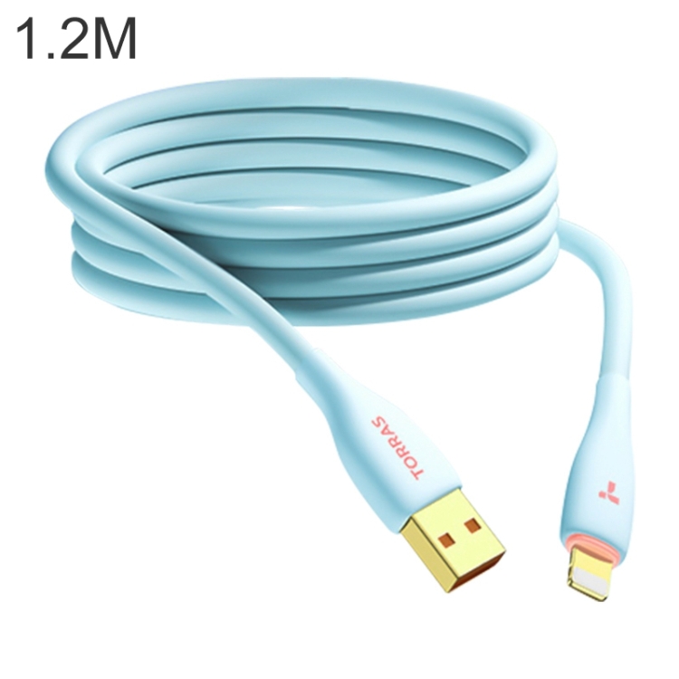 

TORRAS Wyatt Core Series USB to 8 Pin Lite Fast Charge Data Cable, Length: 1.2m (Green)