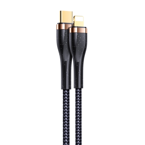 

USAMS US-SJ489 U64 PD 20W USB-C / Type-C to 8 Pin Aluminum Alloy Fast Charging Data Cable, Length: 1.2m(Black)