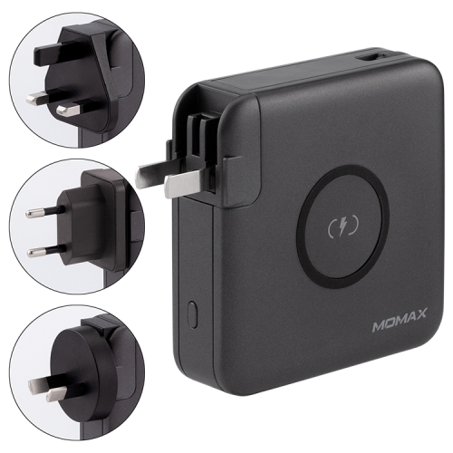 

MOMAX IP93MFI Q.Power Plug PD Quick Charging Travel Charger Power Adapter with MFI Cable & UK / AU / EU Plug(Dark Gray)