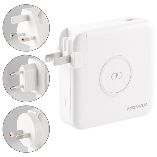 

MOMAX IP93MFI Q.Power Plug PD Quick Charging Travel Charger Power Adapter with MFI Cable & UK / AU / EU Plug(White)