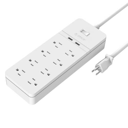 

ORICO FPC-8A2U Smart Charging Desktop Surge Protector Power Socket, with 8 AC Outlets & 2 USB Ports, Length: 1.5m, US Plug(White)