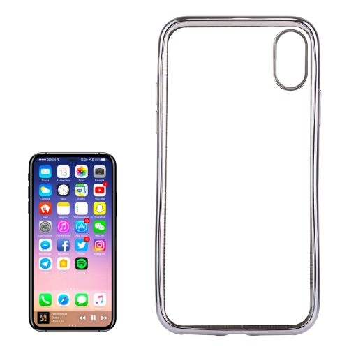 

For iPhone X / XS Electroplating Side TPU Protective Back Cover Case (Silver)