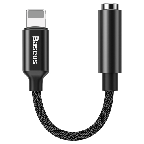 

3.5mm Female to 8 Pin Female + Male Audio & Charge Adapter, Baseus L3.5 8 Pin Male to 3.5mm Female Adapter with Cable (Black)