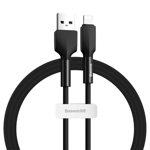 

Baseus CALGJ-01 2.4A USB to 8 Pin Charging + Data Transmission Silicone Data Cable, Length: 1m(Black)