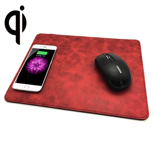 

5V 1A Output Multi-function Leather Mouse Pad Qi Wireless Charger, Support Qi Standard Phones, Size: 310*230*5mm, For iPhone, Galaxy, Huawei, Xiaomi, LG, HTC and Other QI Standard Smart Phones (Red)