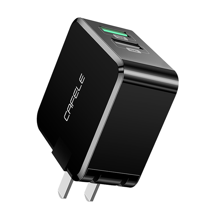 

CAFELE 27W Max Dual USB Output Quick Charger, US Plug (Black)