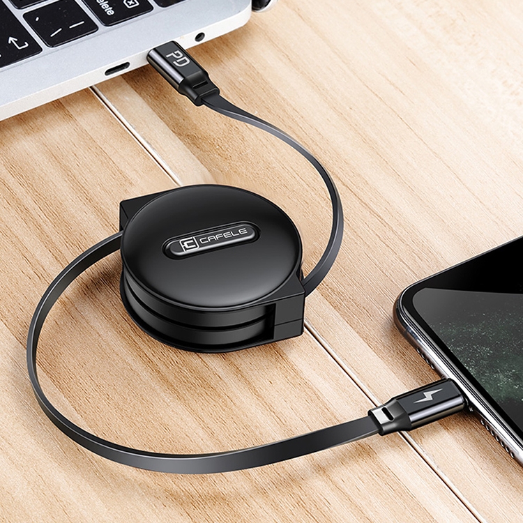 

CAFELE 18W 1m USB to USB-C / Type-C to 8 Pin Retractable PD Quick Charging Cable